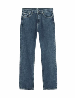 Authentic Relaxed Straight Fit Jeans -Marksandspencer Sale Store relaxed fit pure cotton jeans
