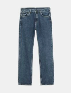 Authentic Relaxed Straight Fit Jeans -Marksandspencer Sale Store relaxed fit pure cotton jeans 6