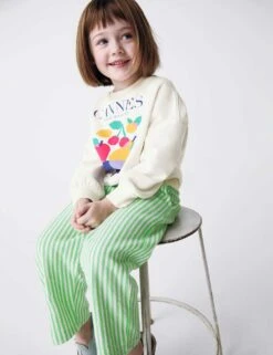 Relaxed Pure Cotton Striped Trousers (2-8 Yrs) -Marksandspencer Sale Store relaxed pure cotton striped trousers 2 8 yrs 1 3