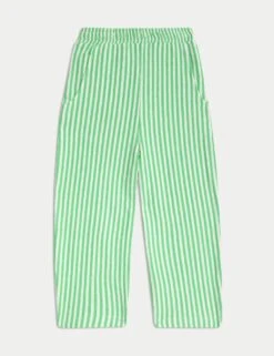 Relaxed Pure Cotton Striped Trousers (2-8 Yrs) -Marksandspencer Sale Store relaxed pure cotton striped trousers 2 8 yrs 1 4