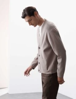 Relaxed Fit V-Neck Cardigan -Marksandspencer Sale Store relaxed v neck cardigan 3