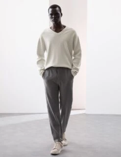 Relaxed Milano Knit V-Neck Jumper -Marksandspencer Sale Store relaxed v neck jumper 3