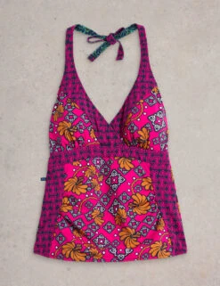 WHITE STUFF Reversible Printed Halterneck Tankini Top -Marksandspencer Sale Store reversible printed halterneck tankini top 13