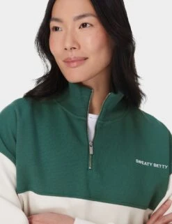 Sweaty Betty Revive Cotton Rich Half Zip Crop Sweatshirt -Marksandspencer Sale Store revive cotton rich half zip crop sweatshirt 11