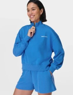 Sweaty Betty Revive Cotton Rich Half Zip Crop Sweatshirt -Marksandspencer Sale Store revive cotton rich half zip crop sweatshirt 19