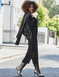 Cut Out Gold Button Detail Midaxi Dress -Marksandspencer Sale Store ribbed cut out detail midaxi bodycon dress 1