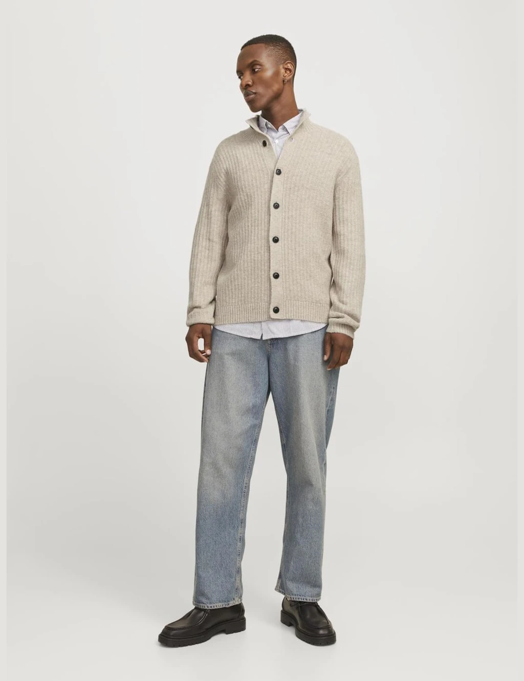Jack & Jones Ribbed Funnel Neck Cardigan 11 Jack & Jones Ribbed Funnel Neck Cardigan - Image 11