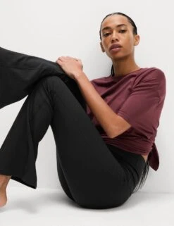 Ribbed High Waisted Flared Yoga Leggings -Marksandspencer Sale Store ribbed high waisted flared yoga leggings 12