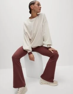 Ribbed High Waisted Flared Yoga Leggings -Marksandspencer Sale Store ribbed high waisted flared yoga leggings 15