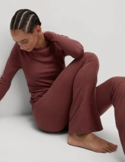 Ribbed High Waisted Flared Yoga Leggings -Marksandspencer Sale Store ribbed high waisted flared yoga leggings 17