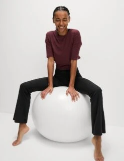 Ribbed High Waisted Flared Yoga Leggings -Marksandspencer Sale Store ribbed high waisted flared yoga leggings 8