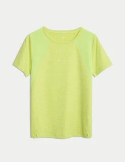 Round Neck Mesh Panel Relaxed T-Shirt 31 Round Neck Mesh Panel Relaxed T-Shirt -Marksandspencer Sale Store round neck mesh panel relaxed t shirt 10