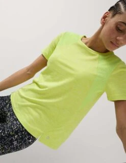 Round Neck Mesh Panel Relaxed T-Shirt 32 Round Neck Mesh Panel Relaxed T-Shirt -Marksandspencer Sale Store round neck mesh panel relaxed t shirt 11