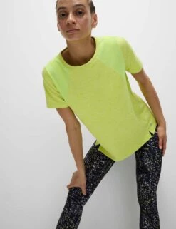 Round Neck Mesh Panel Relaxed T-Shirt 29 Round Neck Mesh Panel Relaxed T-Shirt -Marksandspencer Sale Store round neck mesh panel relaxed t shirt 8