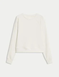 Round Neck Relaxed Yoga Crop Sweatshirt -Marksandspencer Sale Store round neck relaxed yoga crop sweatshirt 7