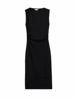 Round Neck Ruched Midi Bodycon Dress 17 Round Neck Ruched Midi Bodycon Dress -Marksandspencer Sale Store round neck ruched midi bodycon dress
