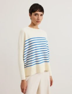 Sadie Striped Round Neck Jumper -Marksandspencer Sale Store sadie striped round neck jumper 6