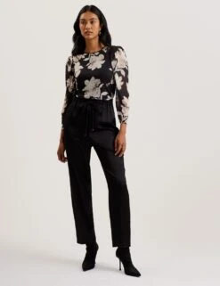 Ted Baker Natori Satin Slim Cut Jogger -Marksandspencer Sale Store satin drawstring slim fit joggers