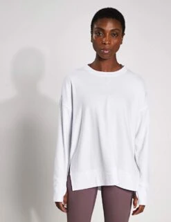 Shelby Crew Neck Step Hem Relaxed Sweatshirt -Marksandspencer Sale Store shelby crew neck step hem relaxed sweatshirt 14