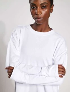 Shelby Crew Neck Step Hem Relaxed Sweatshirt -Marksandspencer Sale Store shelby crew neck step hem relaxed sweatshirt 16