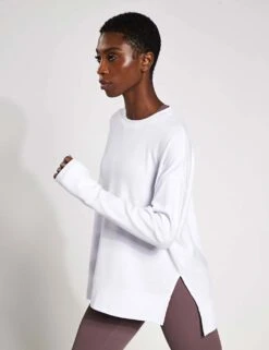 Shelby Crew Neck Step Hem Relaxed Sweatshirt -Marksandspencer Sale Store shelby crew neck step hem relaxed sweatshirt 18