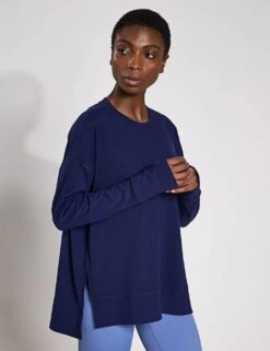 Shelby Crew Neck Step Hem Relaxed Sweatshirt -Marksandspencer Sale Store shelby crew neck step hem relaxed sweatshirt 7