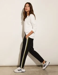 Side Stripe Straight Leg Ankle Grazer Trousers -Marksandspencer Sale Store side stripe straight leg ankle grazer trousers 4