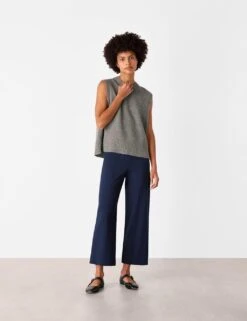 Whistles Side Zip Wide Leg Cropped Trousers -Marksandspencer Sale Store side zip wide leg cropped trousers 6