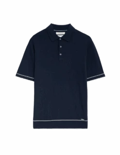 Silk Cotton Knitted Polo Shirt -Marksandspencer Sale Store silk cotton knitted polo shirt 1