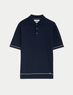 Silk Cotton Knitted Polo Shirt -Marksandspencer Sale Store silk cotton knitted polo shirt 14