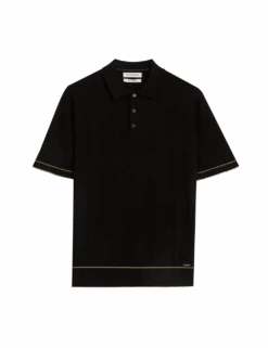 Silk Cotton Knitted Polo Shirt -Marksandspencer Sale Store silk cotton knitted polo shirt