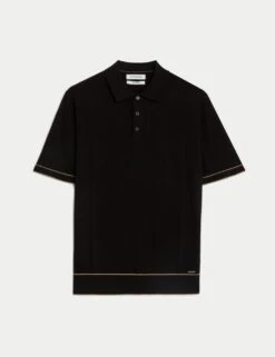 Silk Cotton Knitted Polo Shirt -Marksandspencer Sale Store silk cotton knitted polo shirt 7