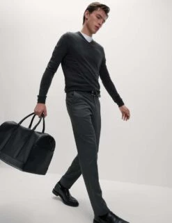 Skinny Fit Stretch Smart Trousers -Marksandspencer Sale Store skinny fit twill single pleat trousers 11