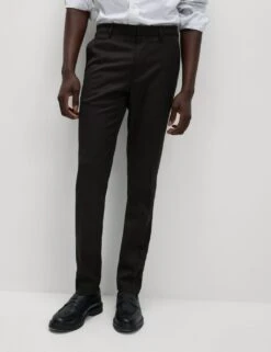 Skinny Fit Stretch Smart Trousers -Marksandspencer Sale Store skinny fit twill single pleat trousers 2