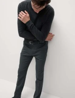 Skinny Fit Stretch Smart Trousers -Marksandspencer Sale Store skinny fit twill single pleat trousers 7