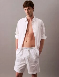 Calvin Klein Sleep Pure Cotton Striped Pyjama Shorts -Marksandspencer Sale Store sleep pure cotton striped pyjama shorts 8