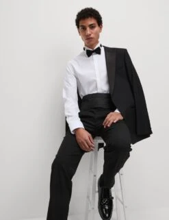 Slim Fit Cotton Blend Dress Shirt -Marksandspencer Sale Store slim fit cotton blend dress shirt 13