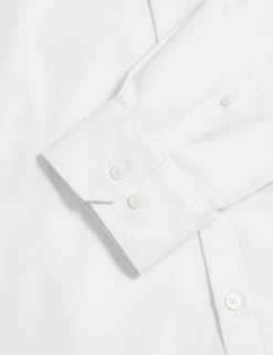 Slim Fit Cotton Blend Dress Shirt -Marksandspencer Sale Store slim fit cotton blend dress shirt 7