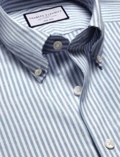 Slim Fit Cotton Rich Striped Oxford Shirt -Marksandspencer Sale Store slim fit cotton rich striped oxford shirt 9