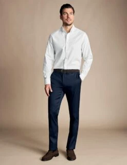 Slim Fit Cotton Rich Textured Trousers -Marksandspencer Sale Store slim fit cotton rich textured trousers 9