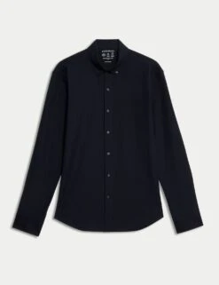 Slim Fit Cotton Stretch 360 Flex™ Shirt -Marksandspencer Sale Store slim fit easy iron cotton blend shirt 8