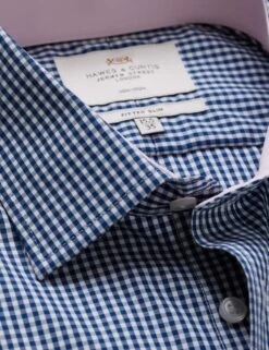 Slim Fit Easy Iron Pure Cotton Gingham Shirt -Marksandspencer Sale Store slim fit easy iron pure cotton gingham shirt 3