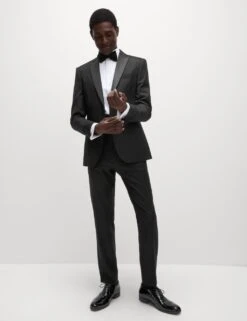 Slim Fit Luxury Cotton Double Cuffed Dress Shirt -Marksandspencer Sale Store slim fit easy iron pure cotton textured shirt 6