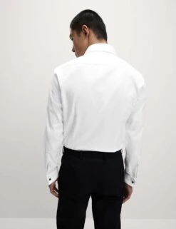 Slim Fit Luxury Cotton Double Cuff Twill Shirt -Marksandspencer Sale Store slim fit easy iron pure cotton twill shirt 6
