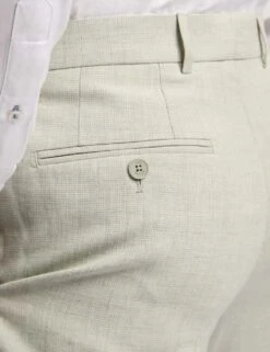 Ted Baker Slim Fit Linen Blend Flat Front Trousers -Marksandspencer Sale Store slim fit linen blend flat front trousers 4