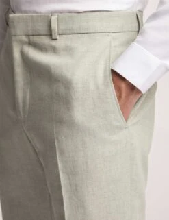 Ted Baker Slim Fit Linen Blend Flat Front Trousers -Marksandspencer Sale Store slim fit linen blend flat front trousers 5