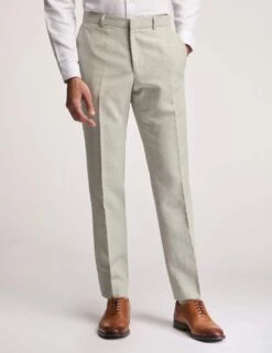 Ted Baker Slim Fit Linen Blend Flat Front Trousers -Marksandspencer Sale Store slim fit linen blend flat front trousers 7