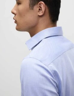 Slim Fit Easy Iron Pure Cotton Textured Shirt -Marksandspencer Sale Store slim fit non iron pure cotton textured shirt 21