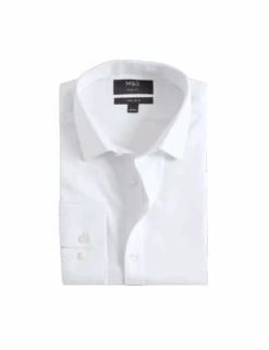 Slim Fit Easy Iron Pure Cotton Textured Shirt -Marksandspencer Sale Store slim fit non iron pure cotton textured shirt