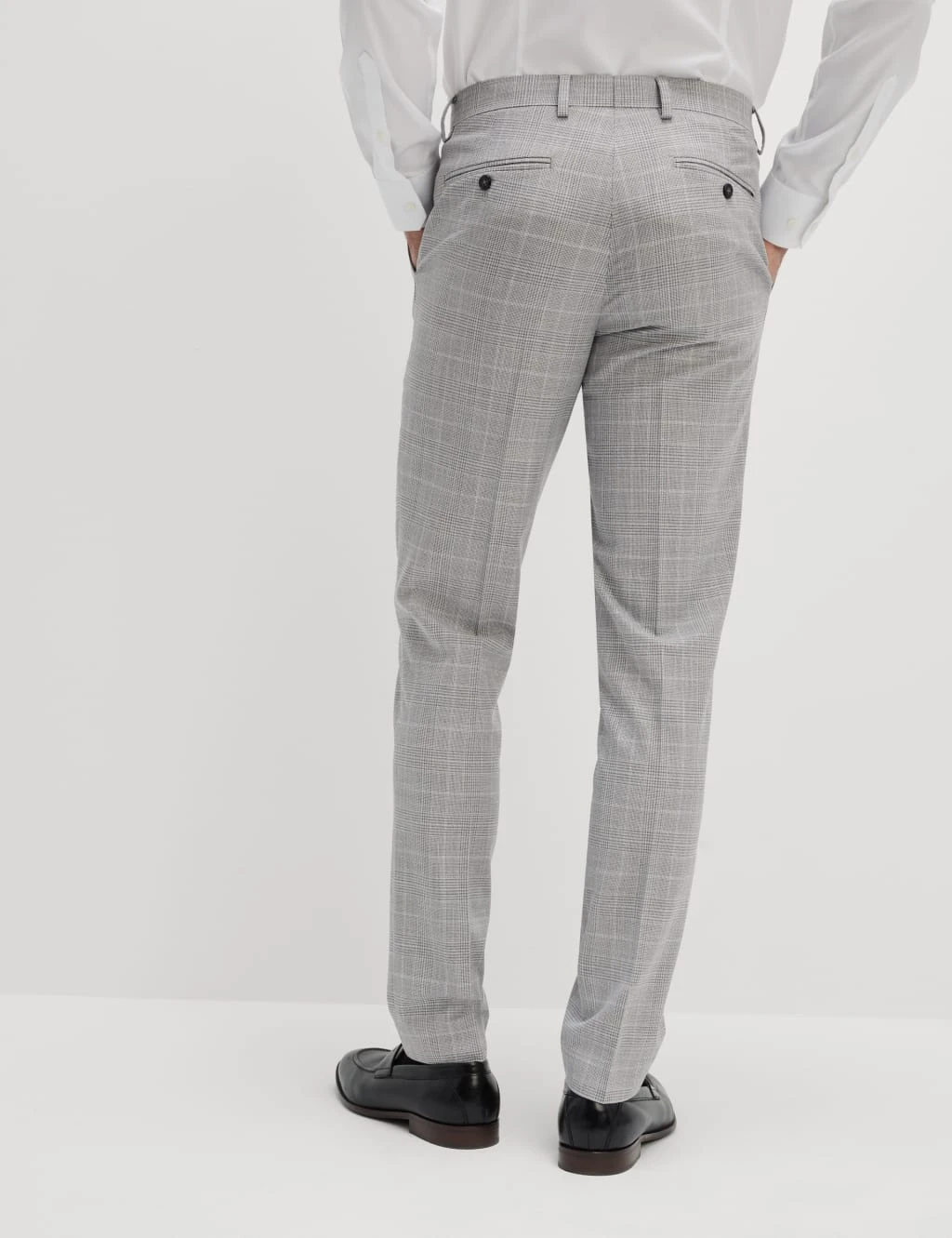 Slim Fit Prince Of Wales Check Suit Trousers 10 Slim Fit Prince Of Wales Check Suit Trousers - Image 10